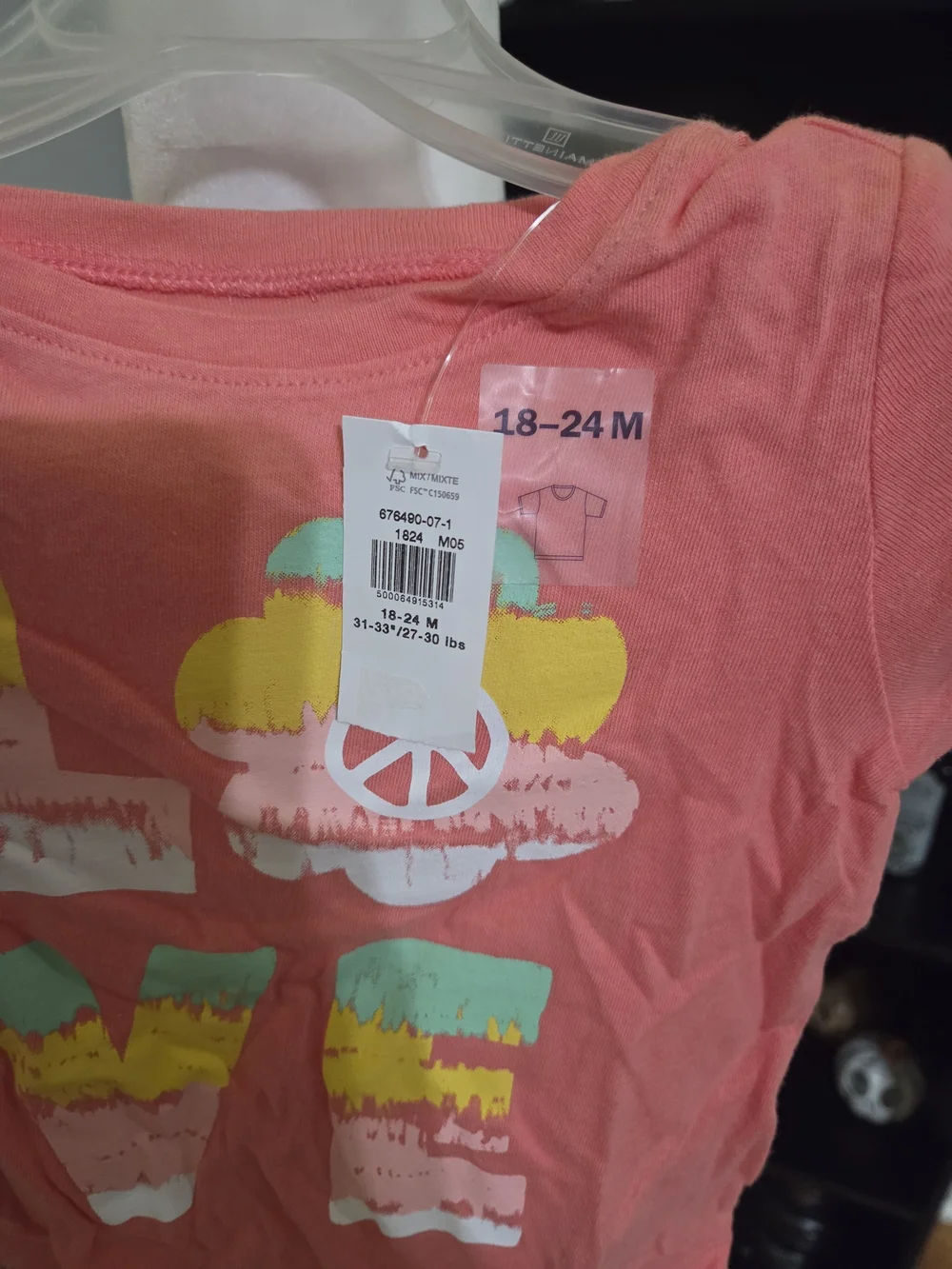 Old Navy Coral Short-Sleeve 'LOVE' Graphic Tee
